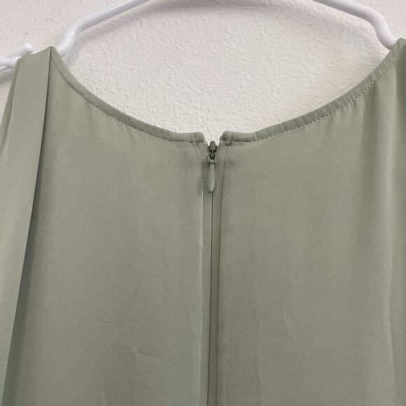 Nordstrom Signature Silk Dress Women 8 Mint Green Silk Maxi Slip Side Slit - Picture 4 of 9
